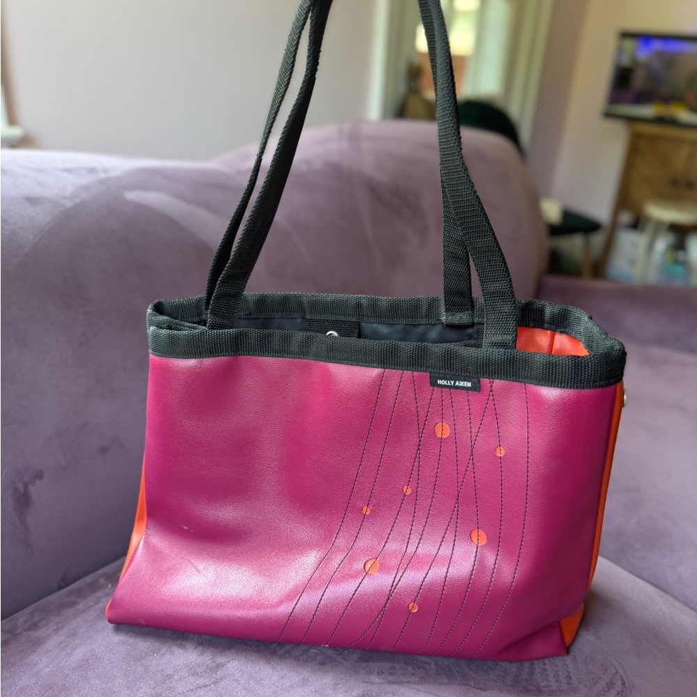Holly Aiken Turbo Pink and Orange Tote Bag